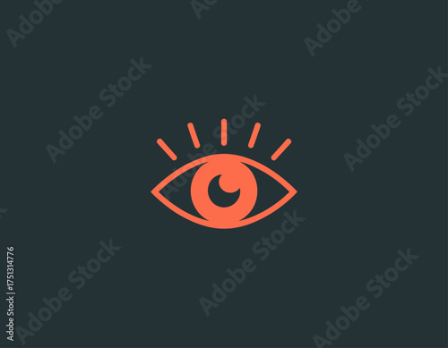 This striking image features a stylized eye icon against a dark background, symbolizing vision, observation, and awareness in a modern and sleek design.