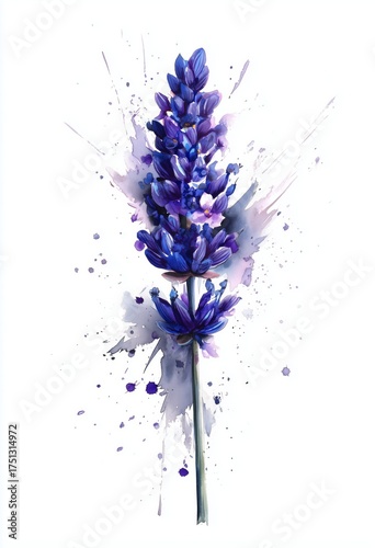 Beautiful Lavender Illustration Showcasing Vibrant Purple and Delicate Hues i...