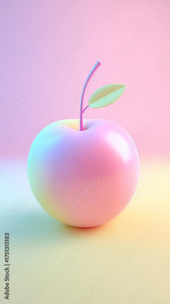 Obraz premium Vibrant Apple - A Colorful and Artistic Fruit Composition.