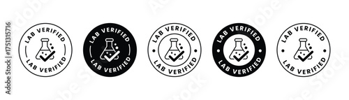 Vector art of collection of lab verified icons