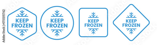 Frozen product food label for product packaging design. Fresh frozen product, snowflake icon. Frozen food label. vector illustration 