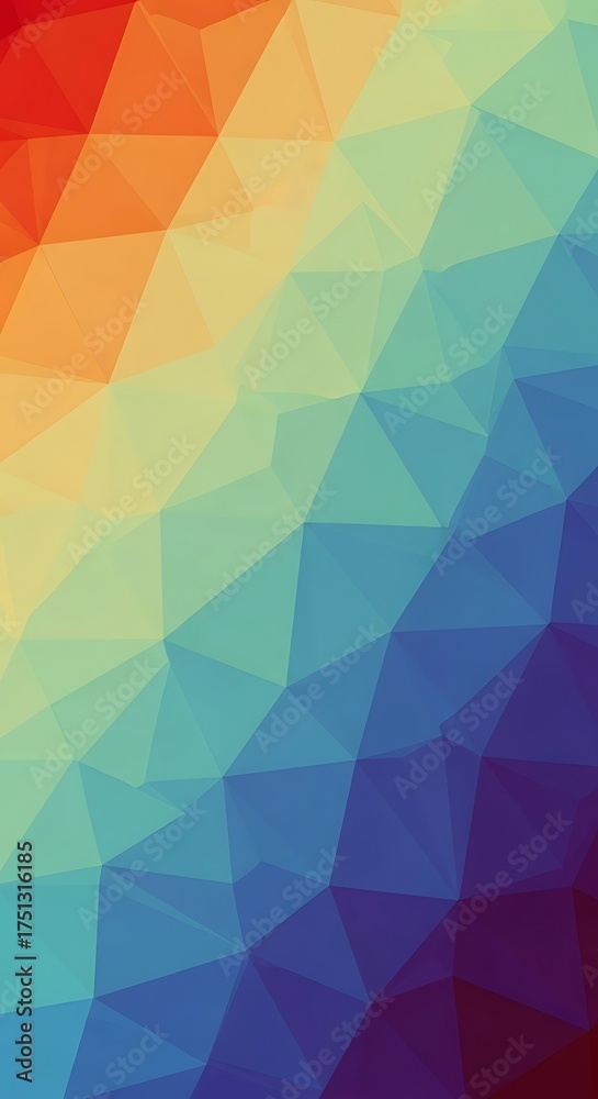 Fototapeta premium Geometric Rainbow - A Vibrant Spectrum of Polygonal Art.