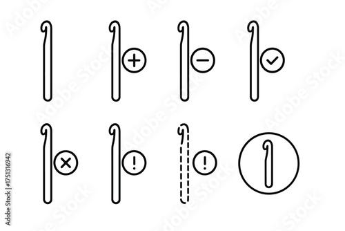 Crochet hook symbols: adding, subtracting, errors, and instructions