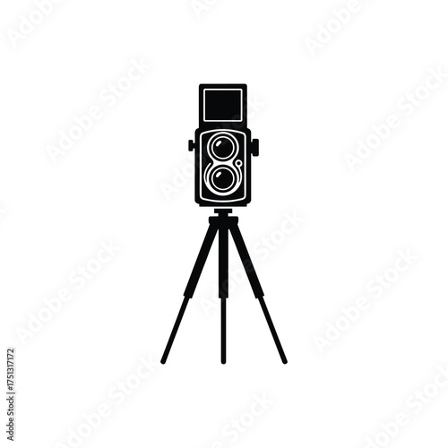 Compact Point-and-Shoot Camera – Clean Silhouette Vector Icon