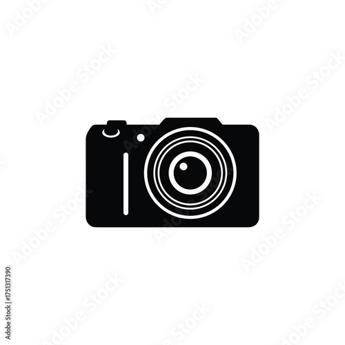 Instant Camera Ejecting Photo – Polaroid Style Silhouette