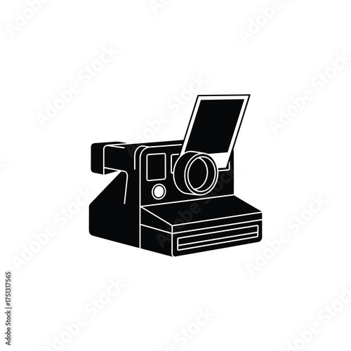 Professional DSLR Camera Front – Large Lens Silhouette Vector