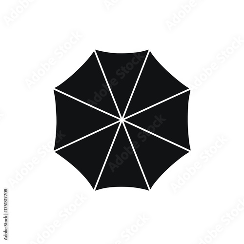 Umbrella Top View – Geometric Canopy Silhouette Vector