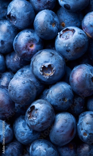 Fresh Blueberries Gathered Together in a Natural Setting During Daylight