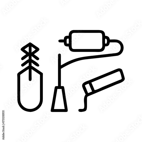Set of tools for applying epoxy resin