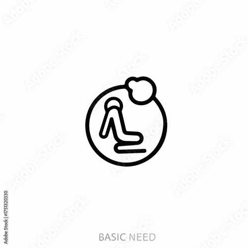 Simple line art icon representing basic human needs and well-being