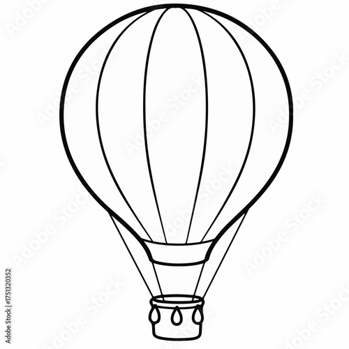 Simple outline illustration of a hot air balloon ready for adventure