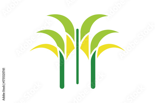 Abstract sugar cane stalk merged with waterfall