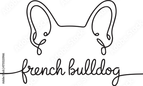 Minimalist French Bulldog Line Art