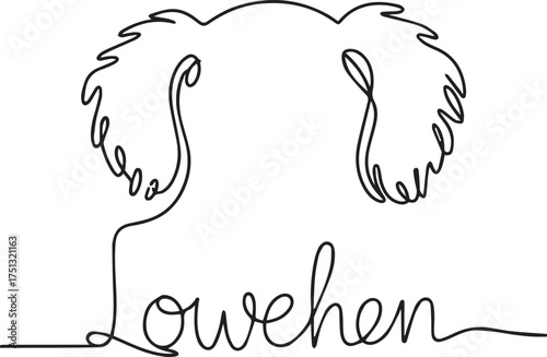 Lowchen Dog Breed Minimalist Line Art