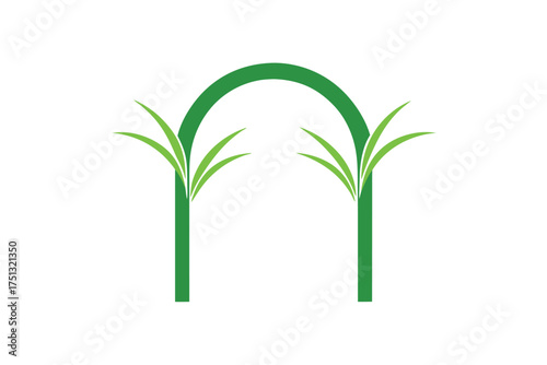 Minimalist sugar cane stalk archway symbol design