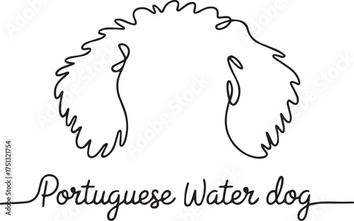 Minimalist Line Art of Portuguese Water Dog