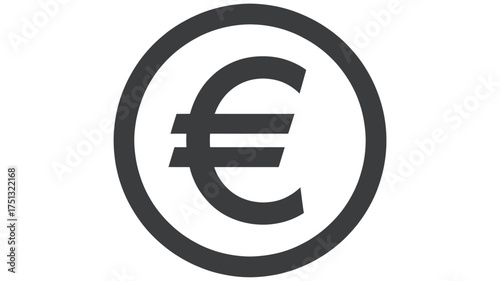 A bold black silhouette of the euro currency symbol enclosed within a simple oval shape against a plain background silhouette