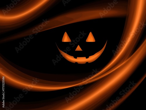 halloween pumpkin background with orange swirls