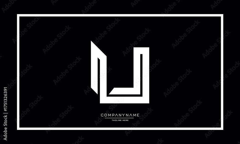 Fototapeta premium Alphabet letters U or UU logo monogram