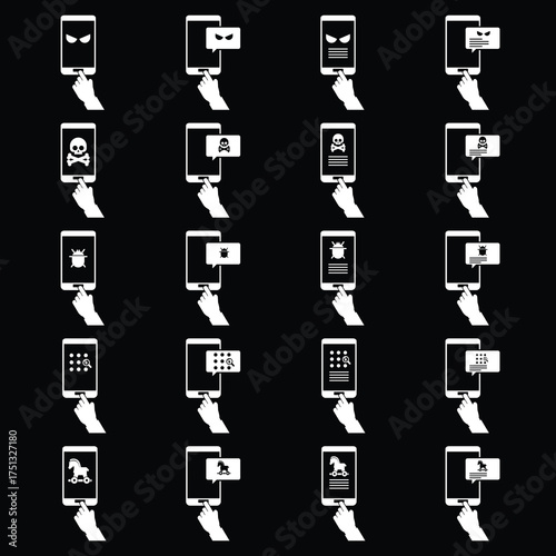 Malware icon set