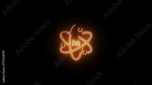 Artificial Intelligence Icon Animation  Futuristic Tech Motion Graphic
