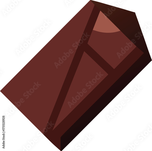 dark chocolate piece clip art on transparent background