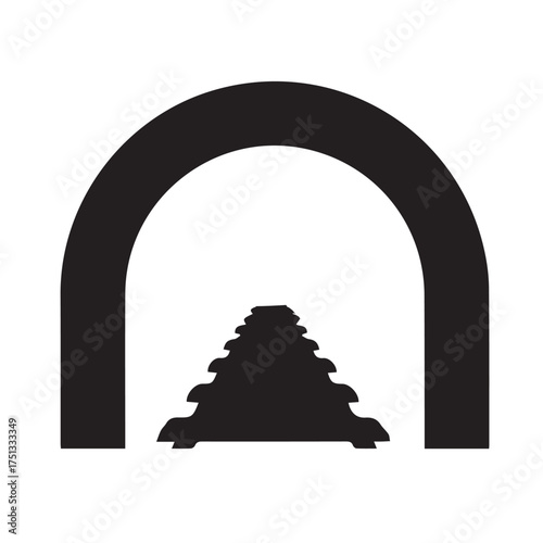Tunnel icon vector silhouette