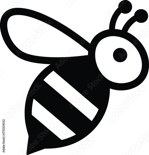 Striking Bee Flight Illustration - Insect Line Art Illustration Graphic Isolated on Transparent Background Animal Outline Artwork Vector Graphics