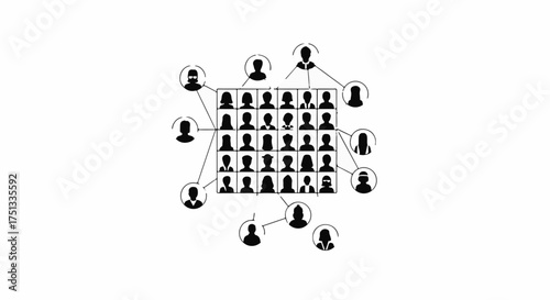 Abstract network of connected people illustrating social connections and community