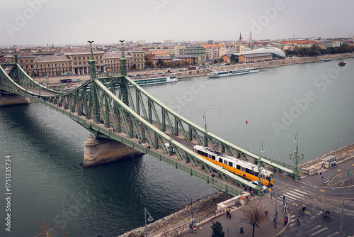 Budapest skyline with the bridge and castle
