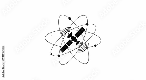 Satellite orbiting Earth, symbolizing global communication and interconnectedness.