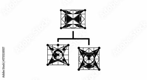 Abstract geometric network structure with interconnected nodes