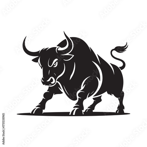 Charging Bull Logo graphic Icon Vector Design
with a white background