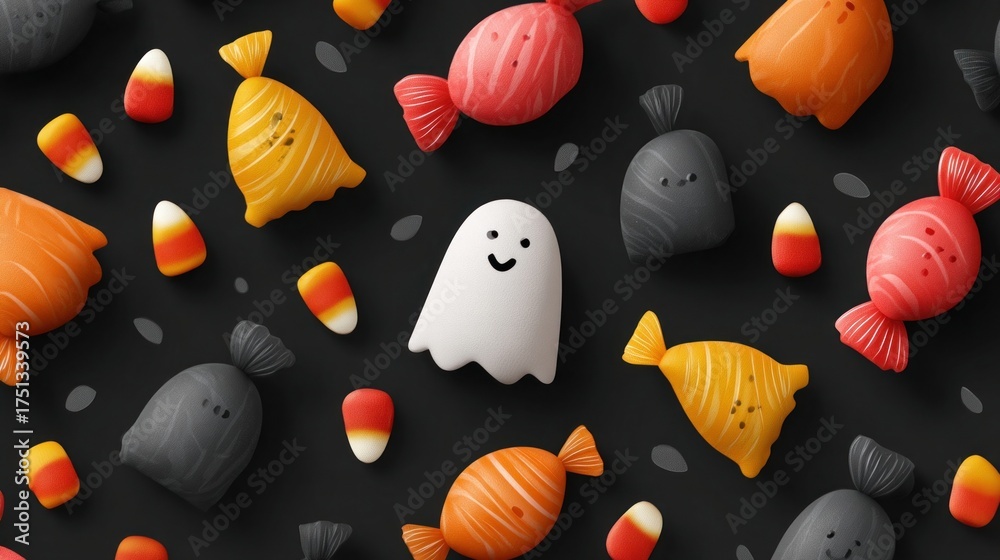 Halloween candy design, festive illustration