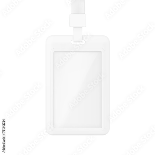 Lanyard with id card mockup. Vector illustration isolated on white background. Ready mockup to use for for presentations, conferences and other business situations. EPS10.