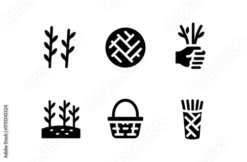 Wicker grove icons collection for design projects and branding themes