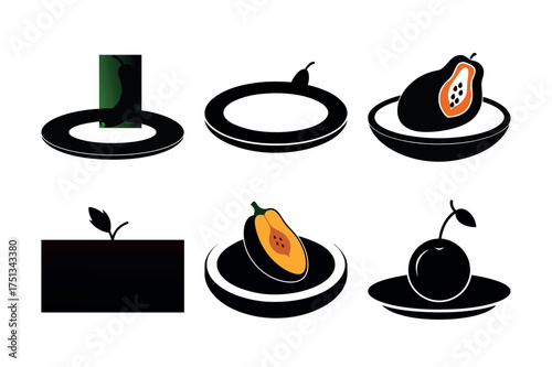 set of coffee and food icons for cafe and restaurant design