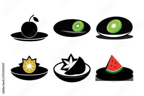 set of black cat icons in vector illustration