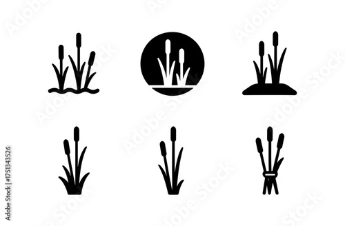 Juncus icon set for minimalist nature design projects and applications