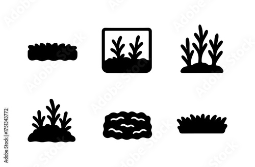 Nature-inspired sheet moss icons for eco-friendly design projects