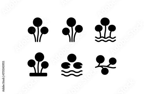 Pennywort icon collection for design projects and branding