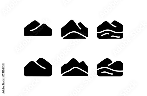 Minimalist sand dune icon set for design projects and nature-themed graphics