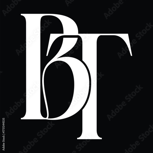Bt initial letter logo design symbol monogram