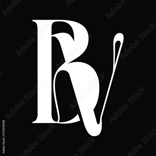 Bv initial letter logo design symbol monogram