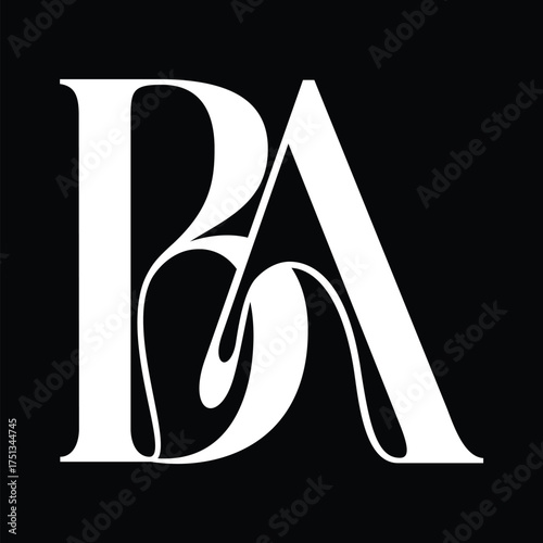 Ba initial letter logo design symbol monogram