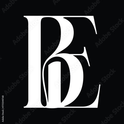 Be initial letter logo design symbol monogram