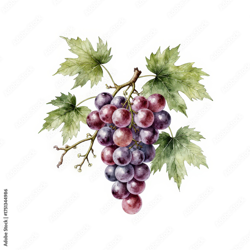 Fototapeta premium red grapes isolated on white