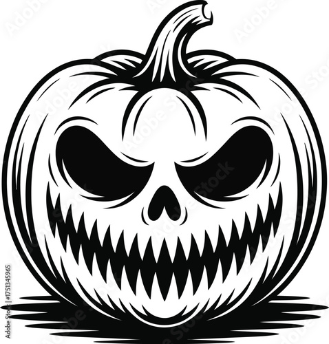 Vector art of scary halloween pumpkin.