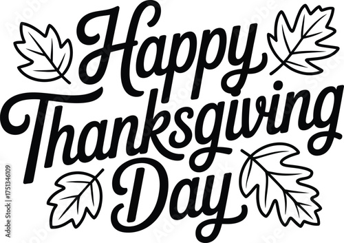 Vector art of happy thanksgiving day.