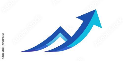 Rising arrow, symbolizing growth, success, progress, and positive trend in business and financial markets
